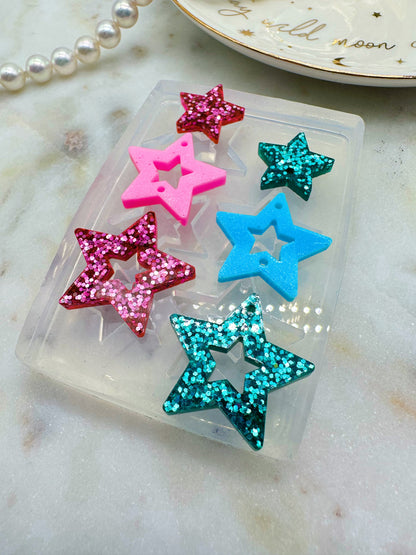 6cm Triple Star Dangle Earring Mold