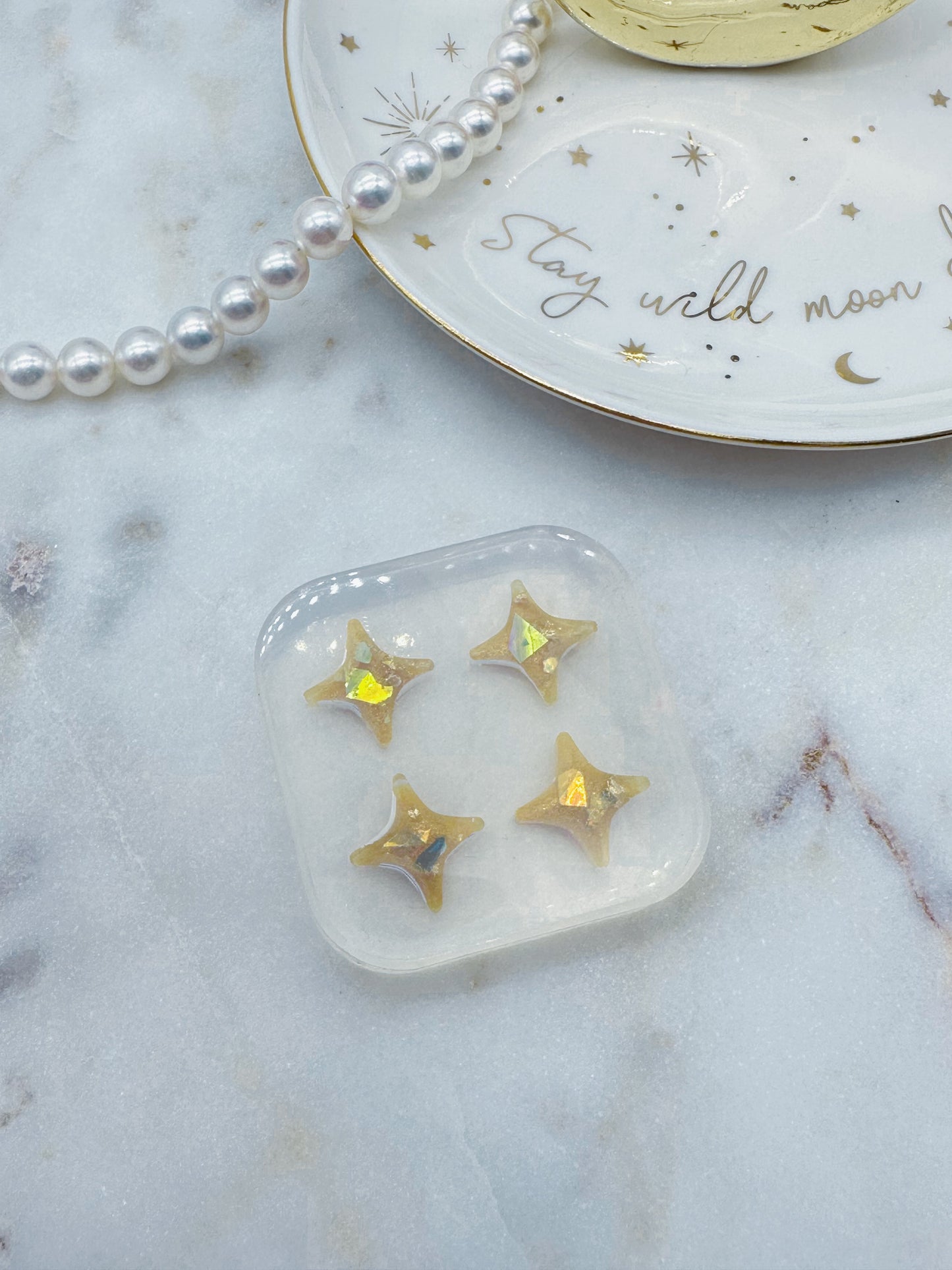 Mini Sparkle 4-point Star Stud Earring Mold