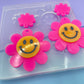 Extra Large Smiley Face Daisy Flower Dangle Earring Mold