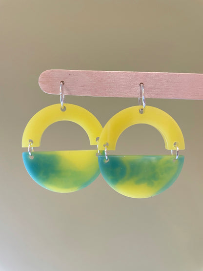 Half and Full Circle Geometric Dangle Earring Mold