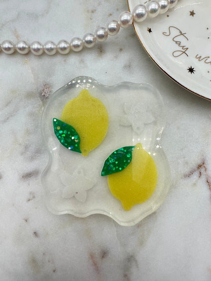 4 cm Lemon Flower Leaf Dangle Earring Mold