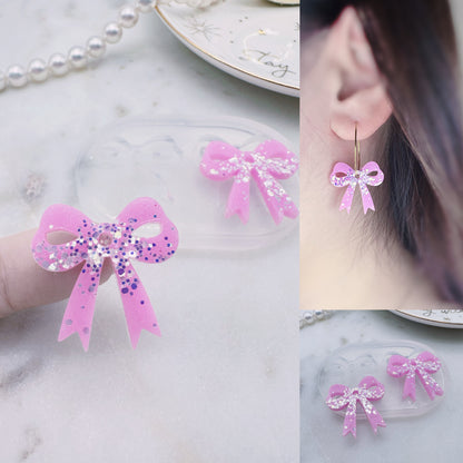 2.5 cm Ribbon bow dangle earring mold