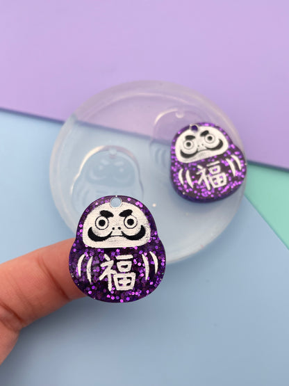 Small Japanese Daruma Wish Dolls New Year Dangle Earring Mold