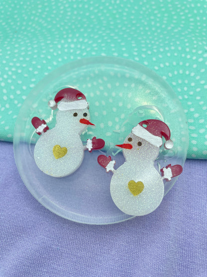 Christmas Snowman Dangle Earring mold