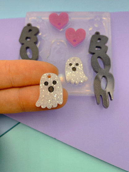 Boo heart Ghost Set Dangle Earring Mold