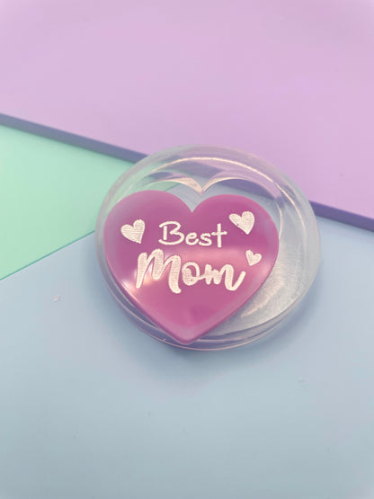 Best Mom badge mold pin brooch keychain