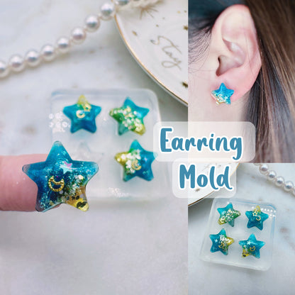 1.2cm/1.5 cm Predomed Star Stud Earring Mold