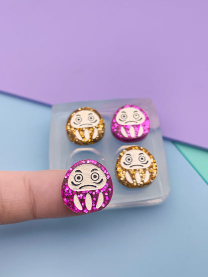 Mini Japanese Daruma Doll Stud Earring Mold