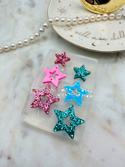 6cm Triple Star Dangle Earring Mold