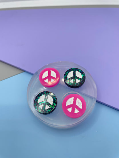 1.5 cm Peace symbol Stud Earring Mold