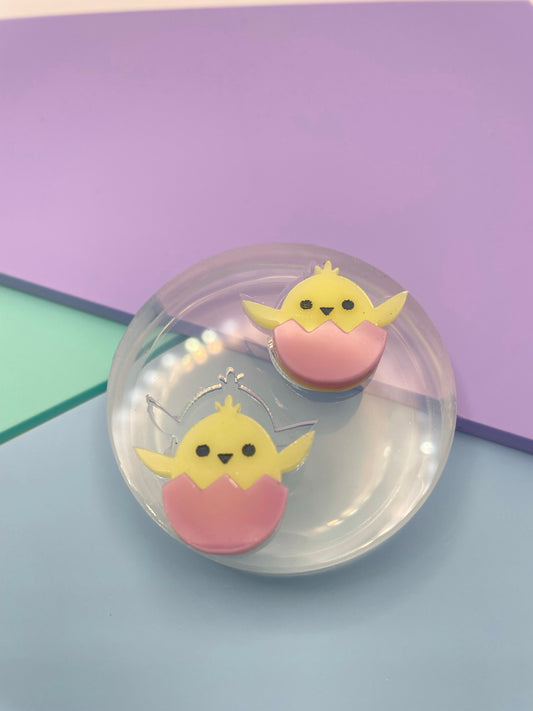 Small Easter Chick Born in Egg Stud Earring Mold