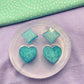 Card suit square and hearts stud earring mold