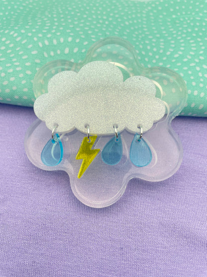 Rainy clouds stormy weather brooch pendant mold