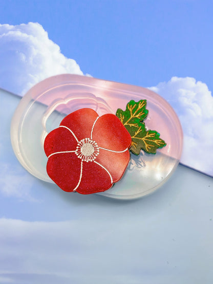 Poppy brooch mold