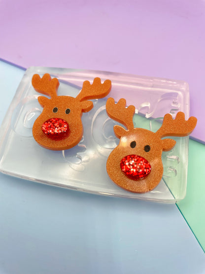 3.5 cm Christmas Reindeer Brooch Dangle Earring Mold