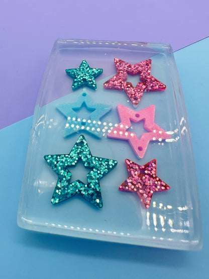 6cm Triple Star Dangle Earring Mold