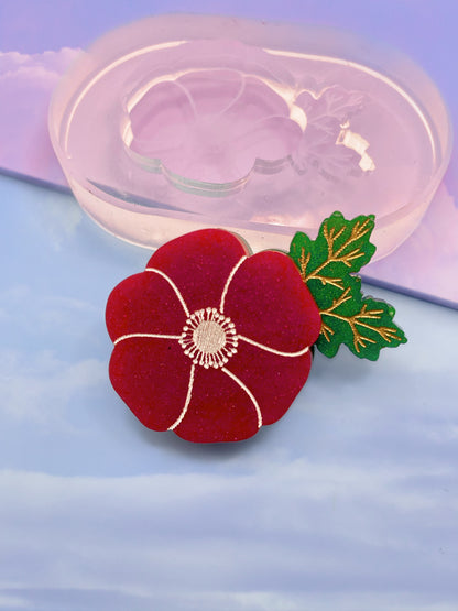 Poppy brooch mold