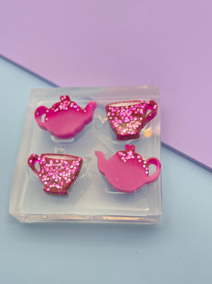 Mini Teapot Teacup set Stud Earring Mold