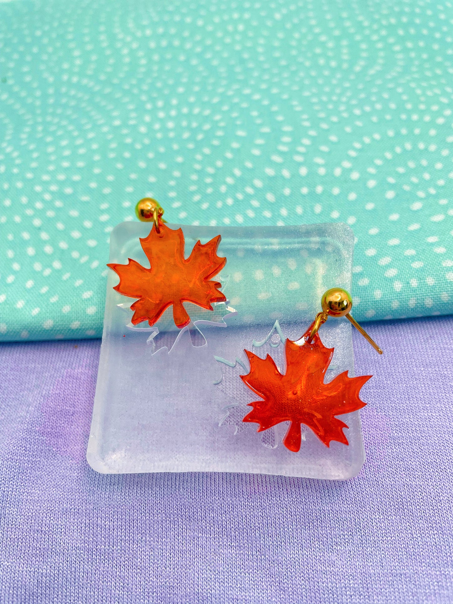 Small Maple Leaf Dangle Earring Mold