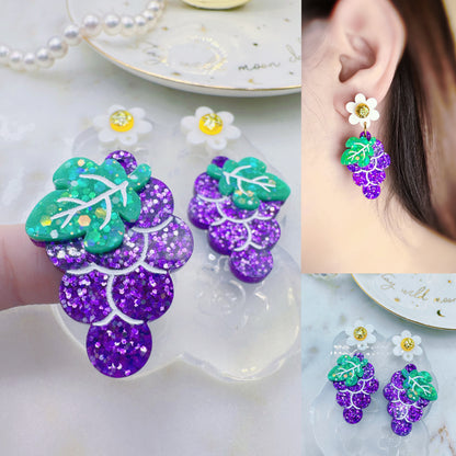 Grape with Flower Dangle Earring Mold