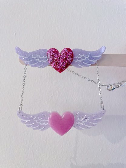 Winged Heart Necklace and Brooch Combo Mold