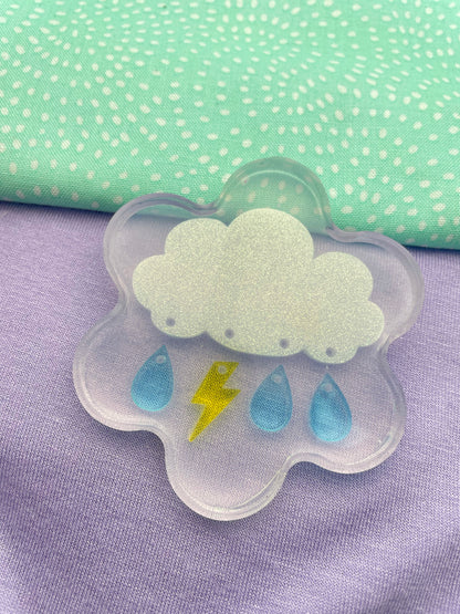 Rainy clouds stormy weather brooch pendant mold