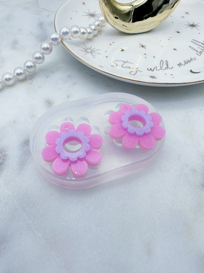 Small  2.5 cm 3D Daisy Flower Dangle Drop Earring Mold