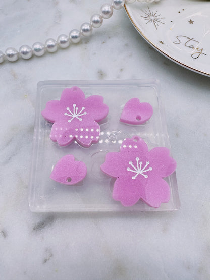 Cherry Blossom Sakura flower Dangle Earring Mold