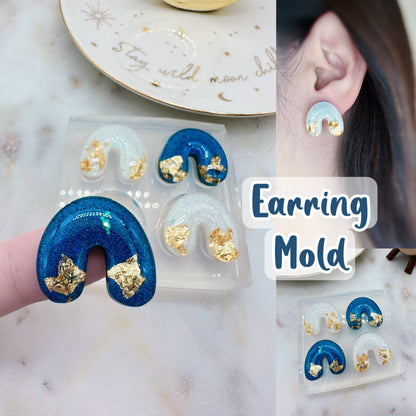 2.2cm Predomed Organic Arch Shape Stud Earring Mold