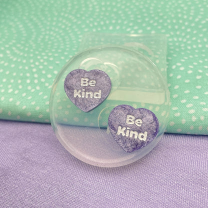 Be Kind message Positivity Heart Stud Earring Mold