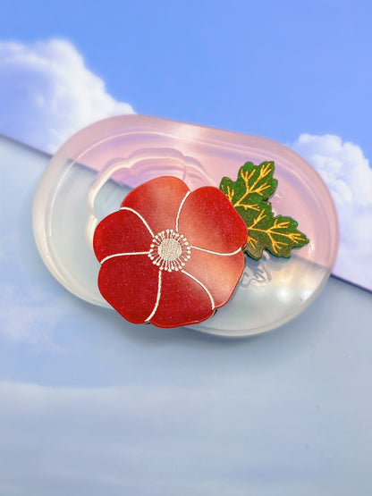 Poppy brooch mold