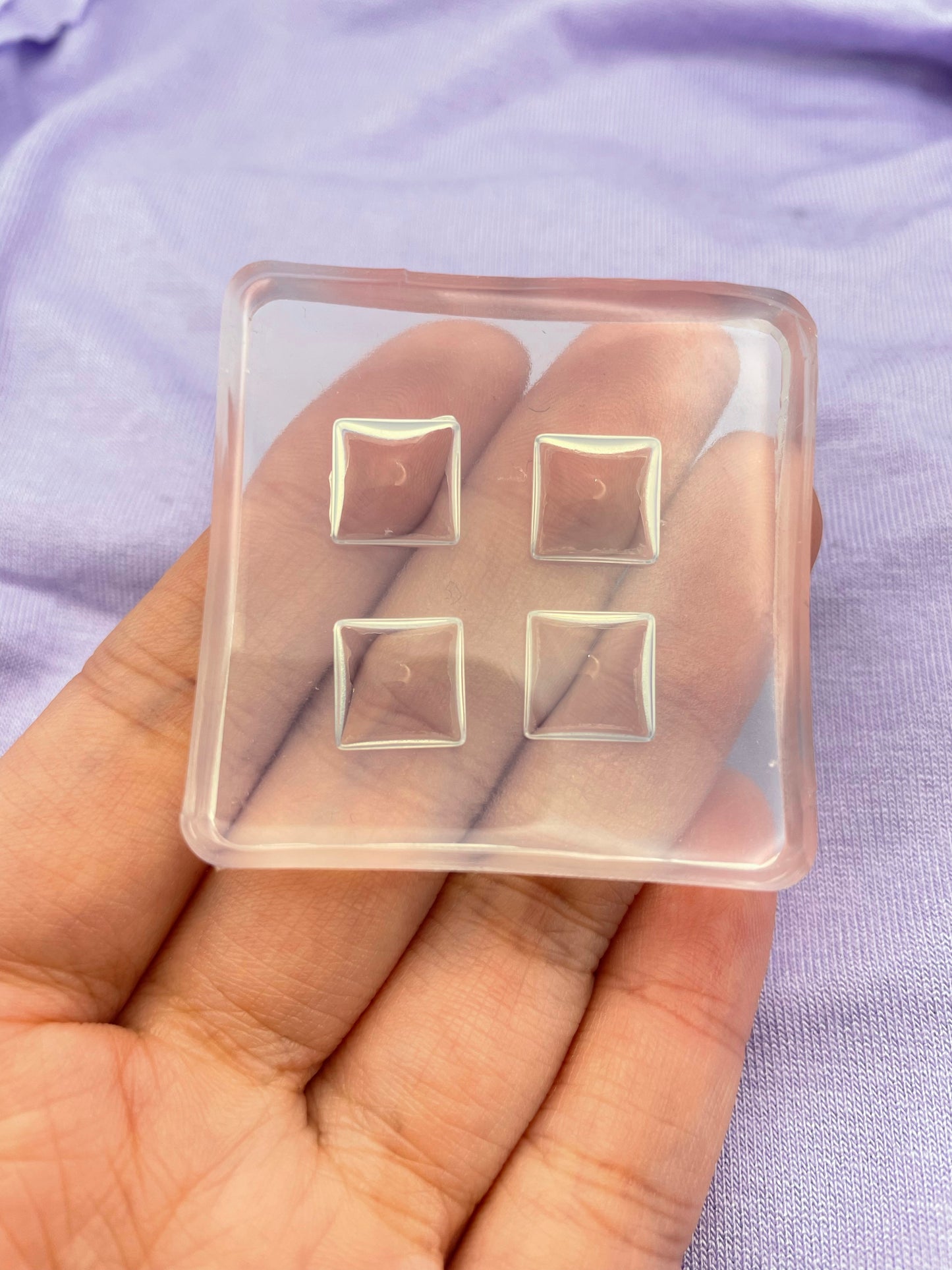 1 cm Dainty Domed Square Stud Earring Mold
