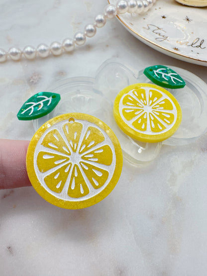 Citrus Lemon Orange Grapefruit Slice Dangle Earring Mold