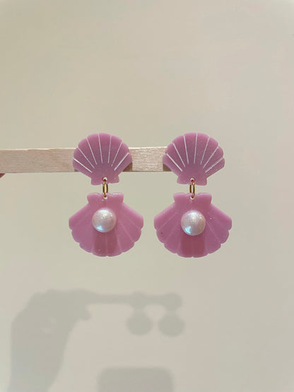 Pearl on Seashell Dangle Earring Mold