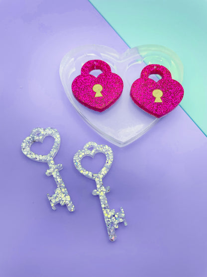 Heart Lock Dangle Earring Mold