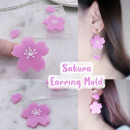 Cherry Blossom Sakura flower Dangle Earring Mold