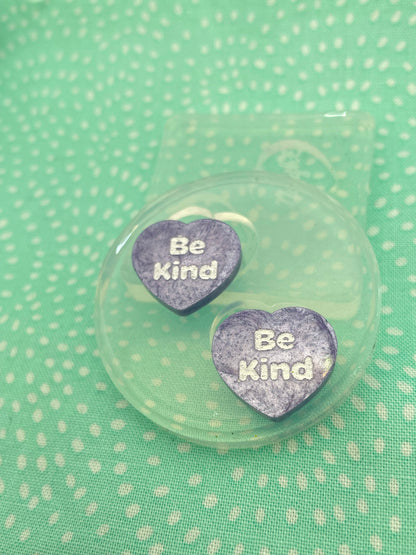 Be Kind message Positivity Heart Stud Earring Mold