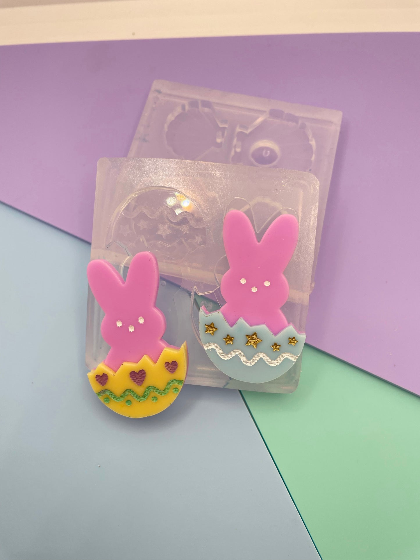Easter Egg Peeps Bunny Brooch Dangle Earring Mold