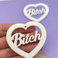 5cm Bitch Swear word Heart Dangle Earring Mold