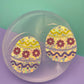 Large Easter Egg Engraved Flower Dangle Earring Mold