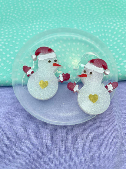 Christmas Snowman Dangle Earring mold