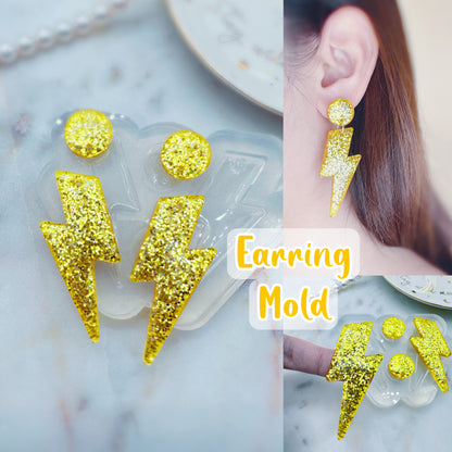 5cm Predomed Lightning Bolt Dangle Earring Mold