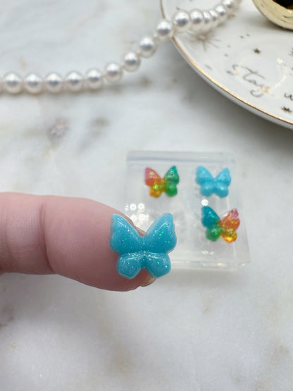 Tiny 1cm 3D butterfly Stud Earring Mold