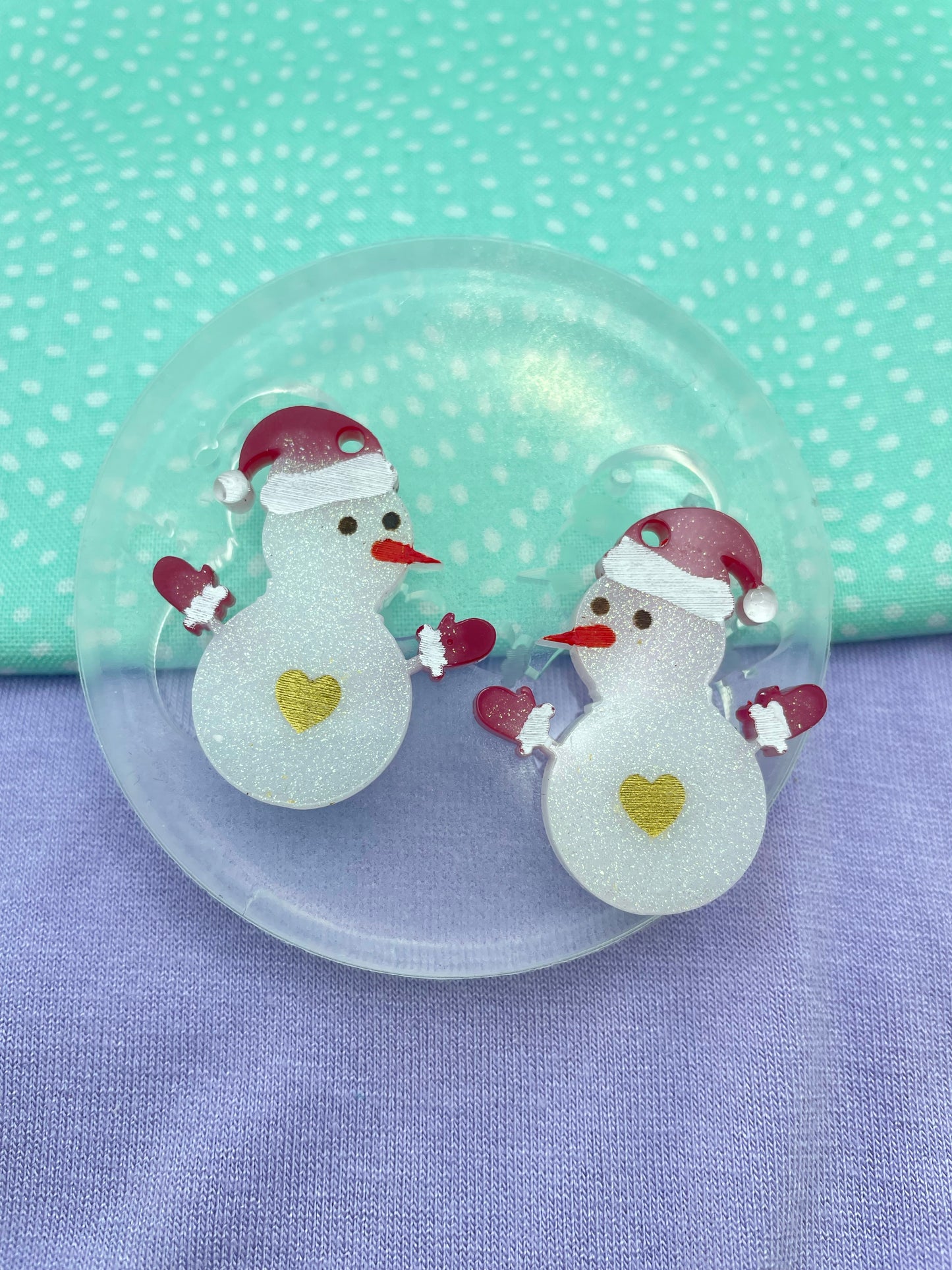 Christmas Snowman Dangle Earring mold
