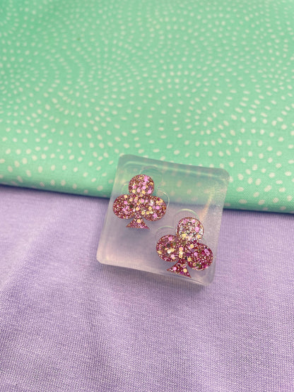 Card suit clubs stud earring mold