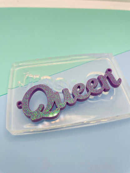 Queen Word Necklace Pendant Mold