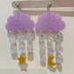 Lux Starry Sky Rainy Clouds Dangle Drop Earring Mold