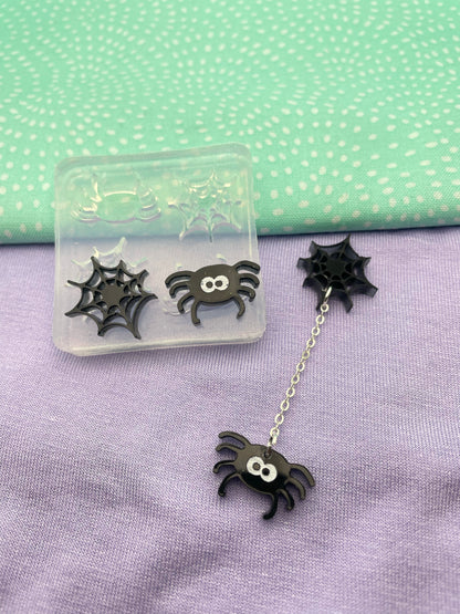 Mini Spider Stud or Small dangle earring mold Halloween Special