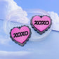 2.6 cm XOXO kisses hugs Layered Scalloped Heart Dangle Earring Mold