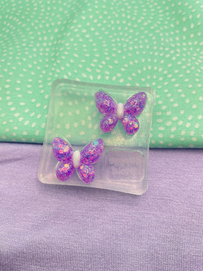 3D butterfly cabochon Dangle Earring Mold drilling required